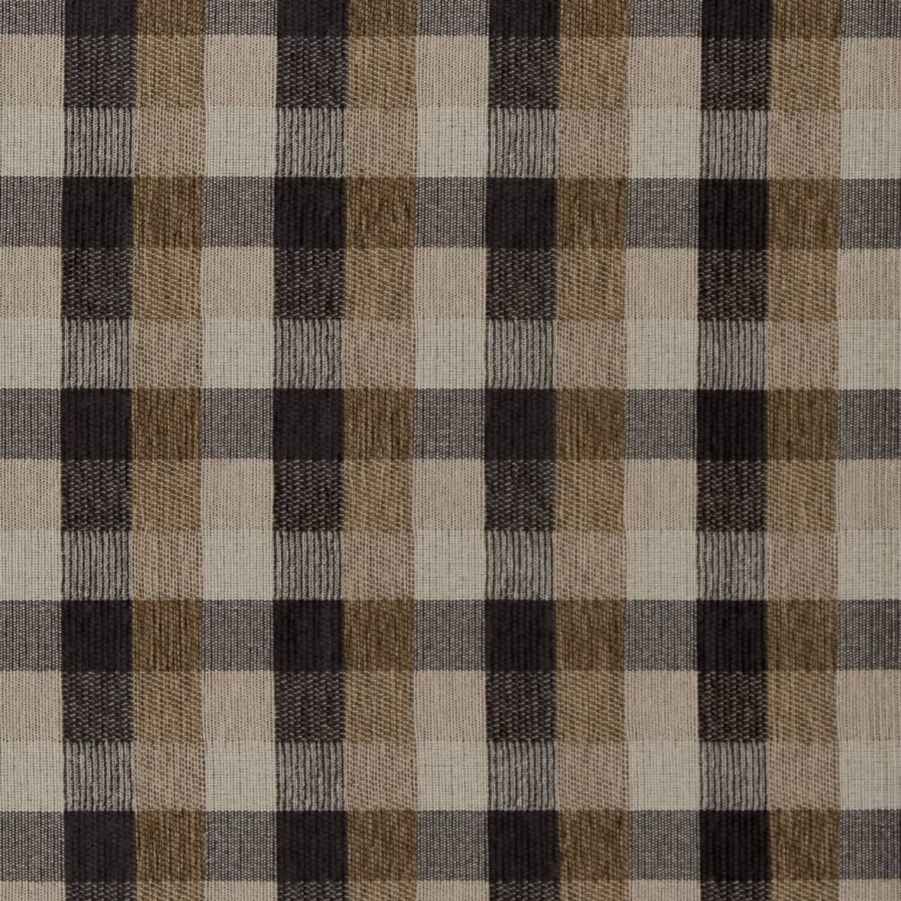 Cinder - Brown,Grey & Silver Check & Houndstooth,Plaid Upholstery Fabric 54 Inches"